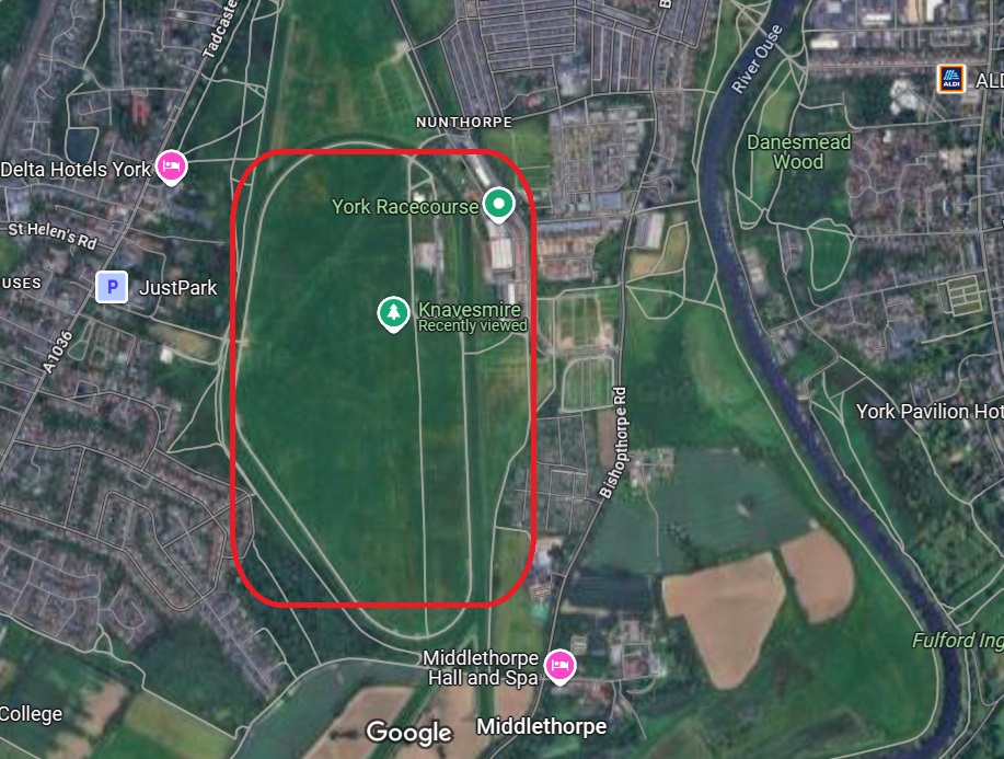 York - Knavesmire : Image credit Google maps